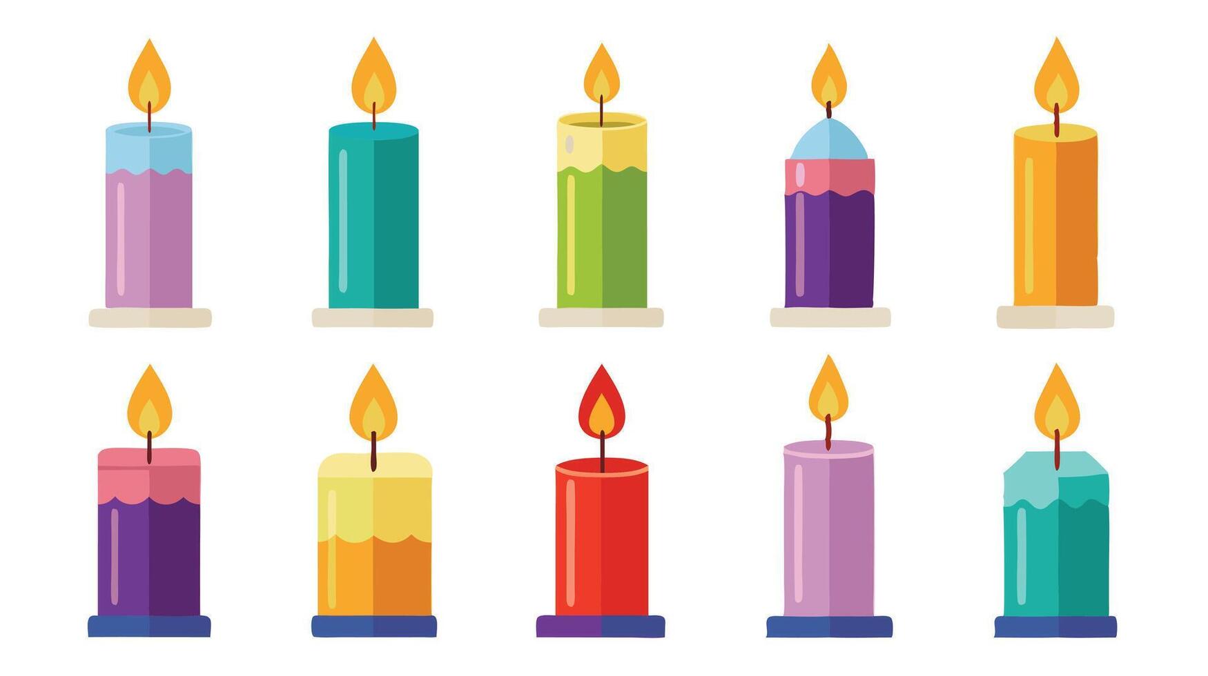 Candle illustration set of colorful candles vector