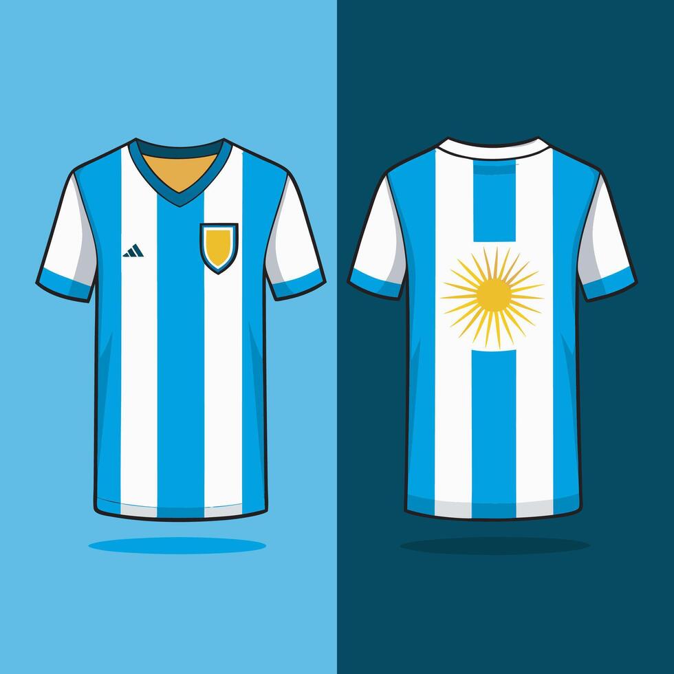 The argentina soccer jersey with the flag on it vector