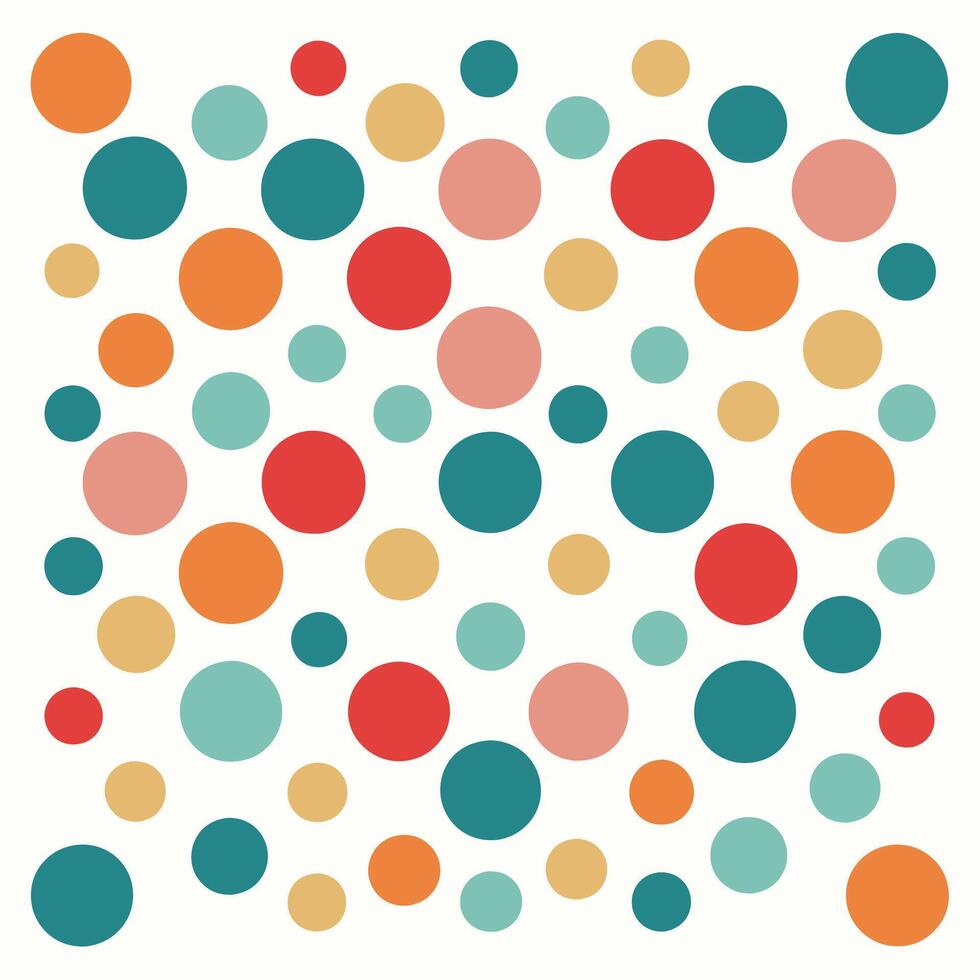 A colorful polka dot pattern on a white background vector
