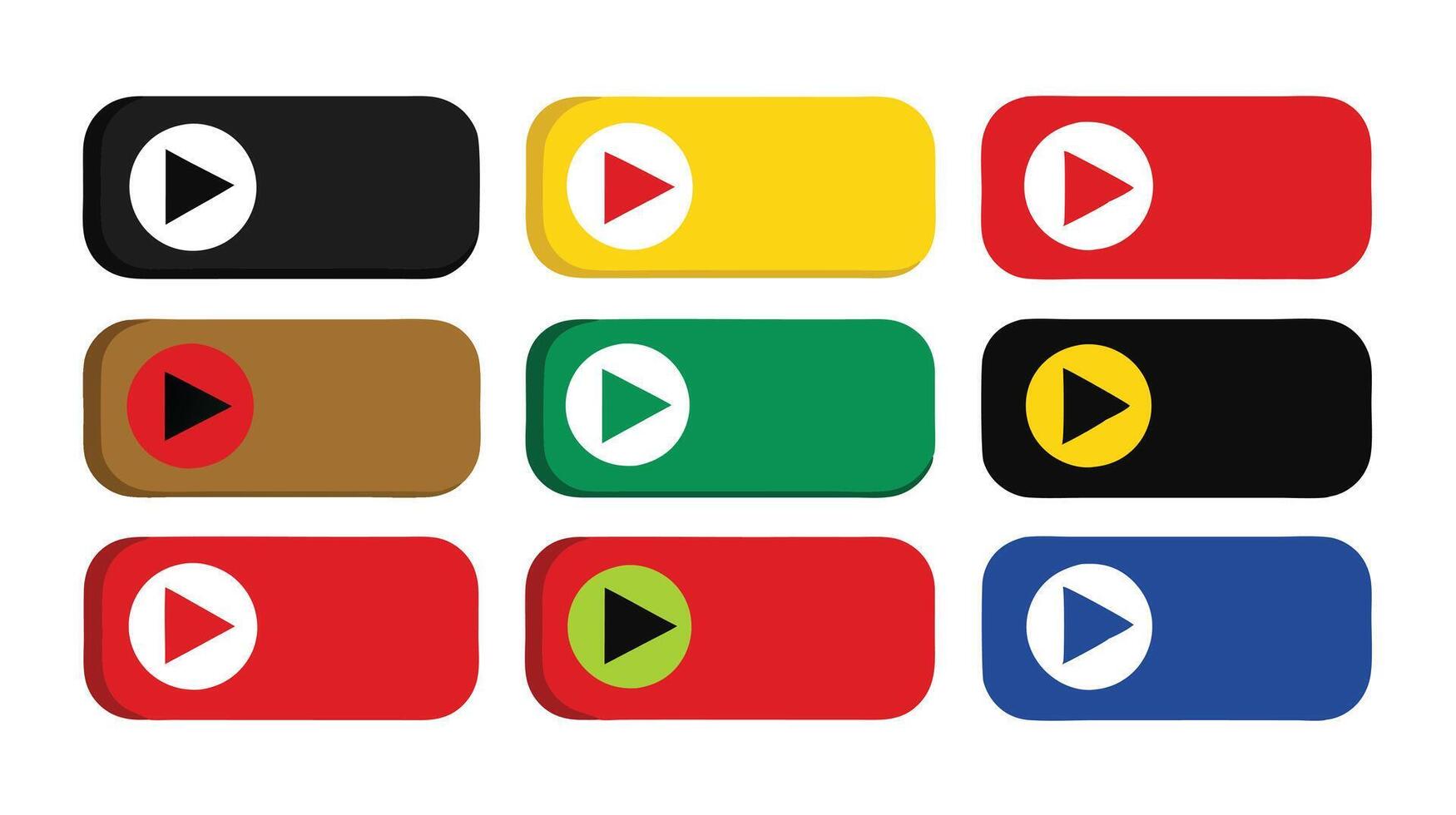 Play button icon set vector