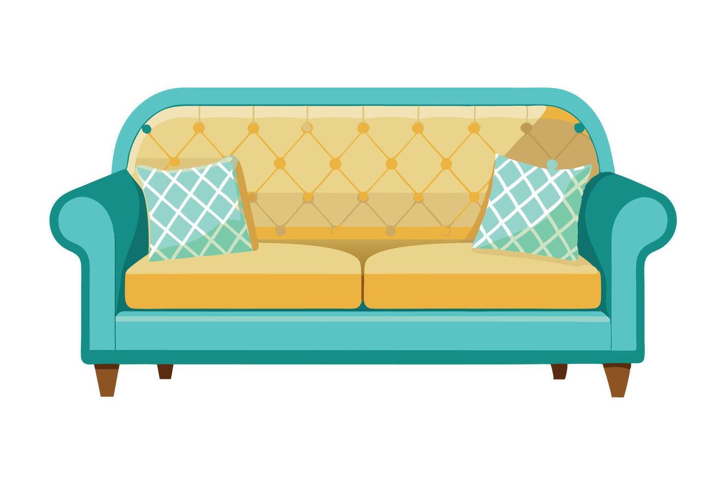 Sofa with pillows and cushions illustration vector