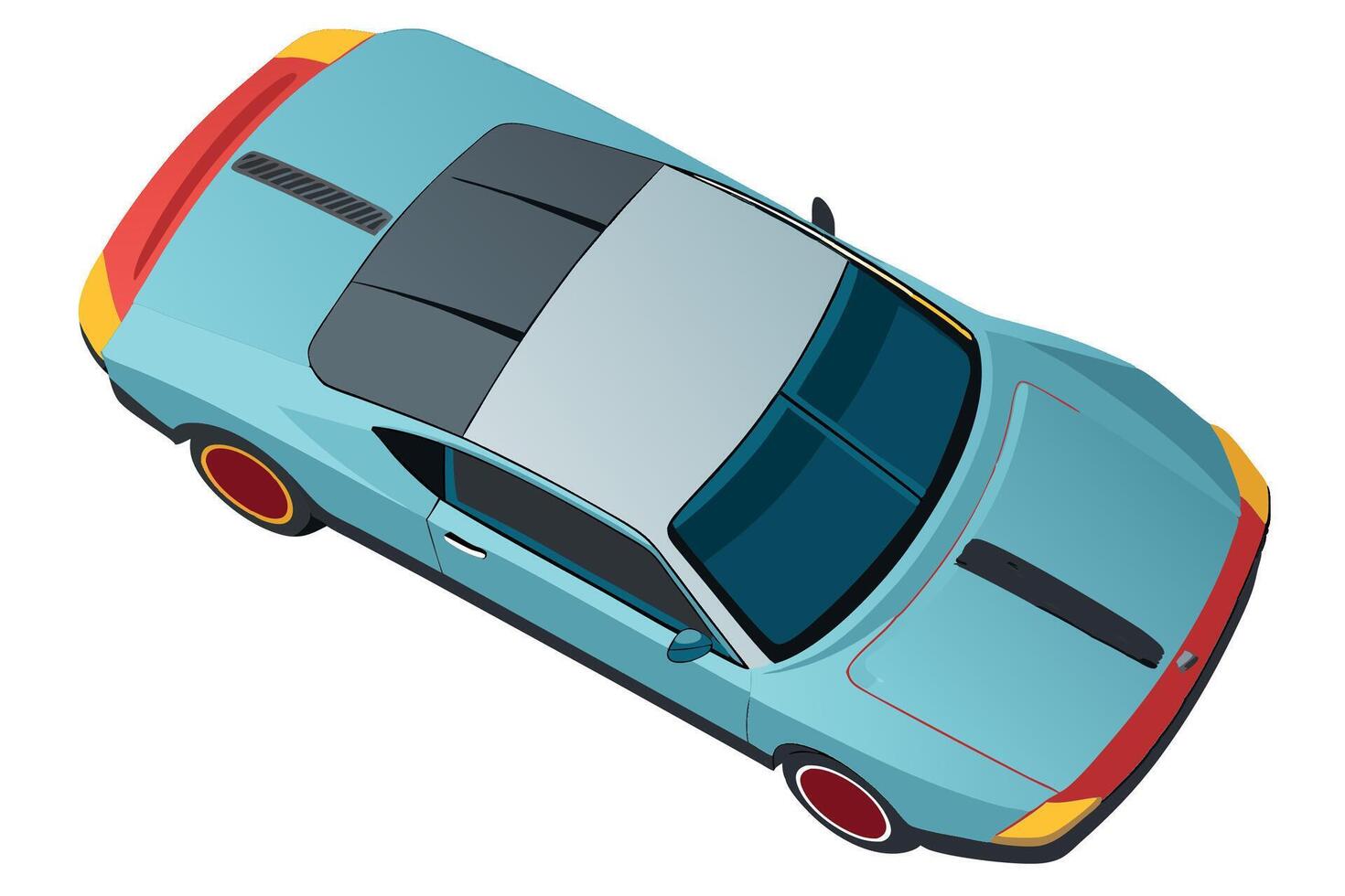 An illustration of a blue sports car vector
