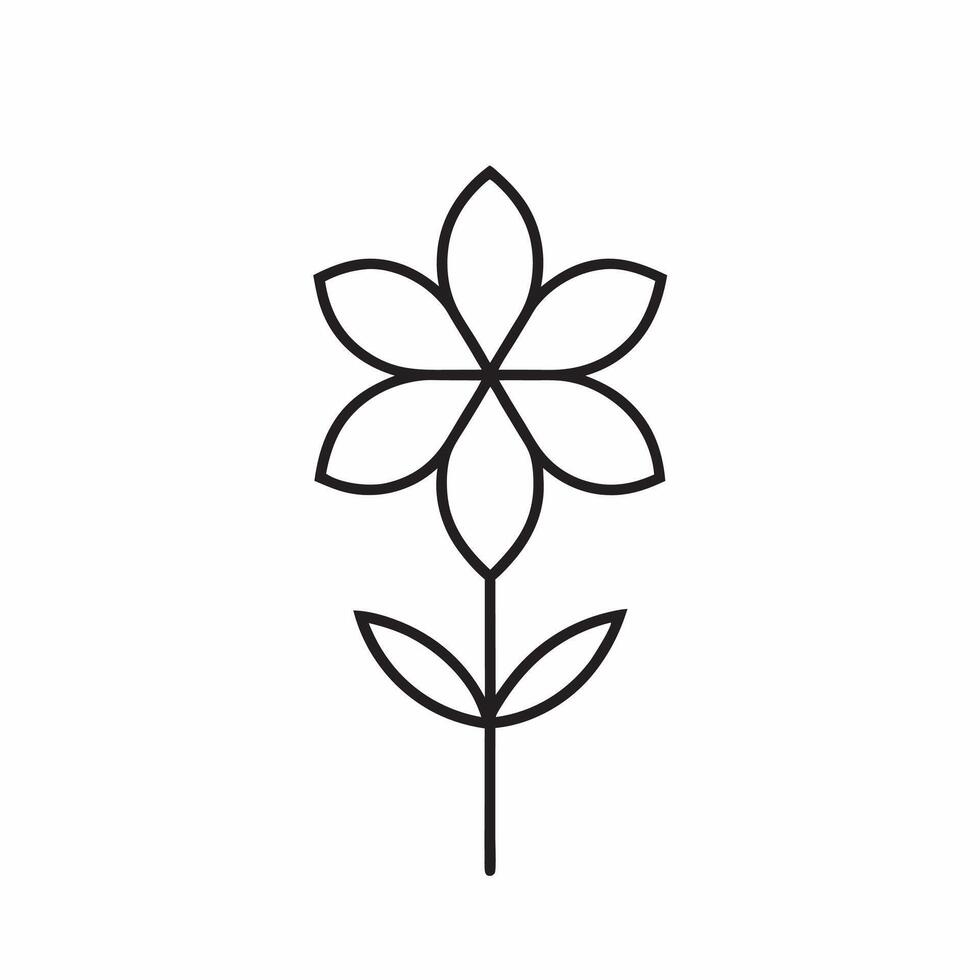 A flower outline on a white background vector