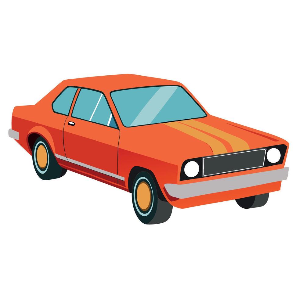 An orange car on a white background vector