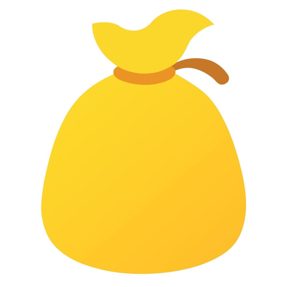 A yellow bag with a brown handle vector
