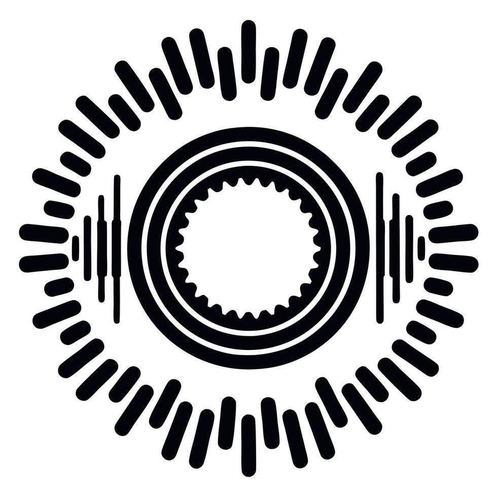 An image of a circular design with a black and white background vector