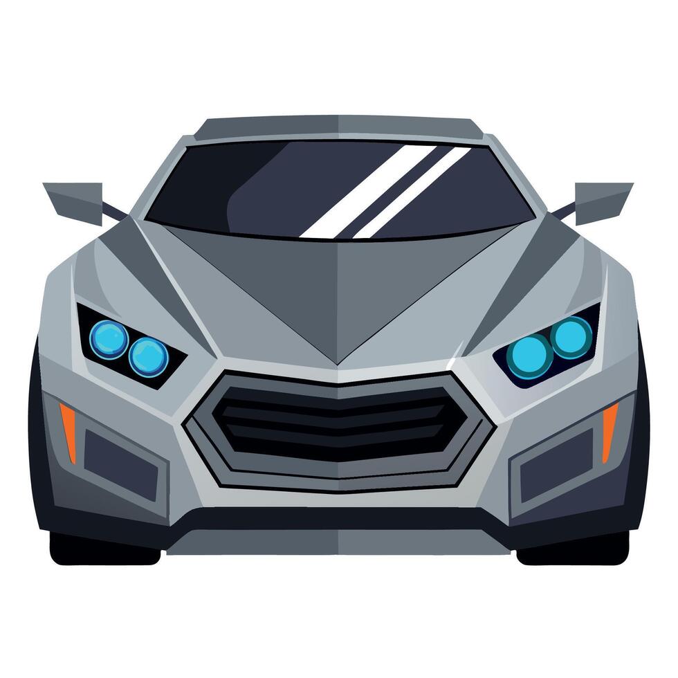 A cartoon car with blue eyes on a white background vector