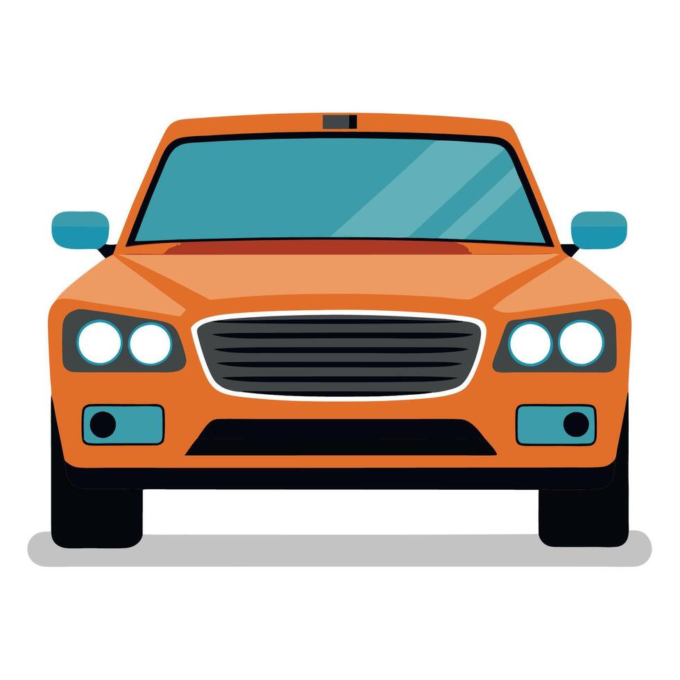 An orange car on a white background vector