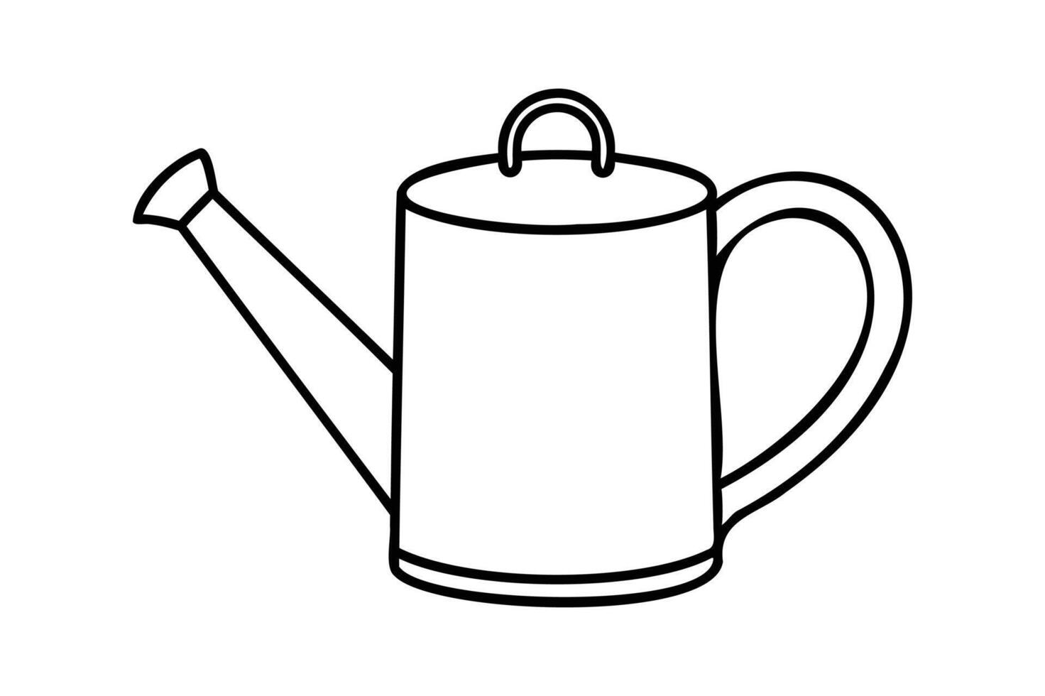 Watering Can Silhouette Clipart Transparent White Background vector