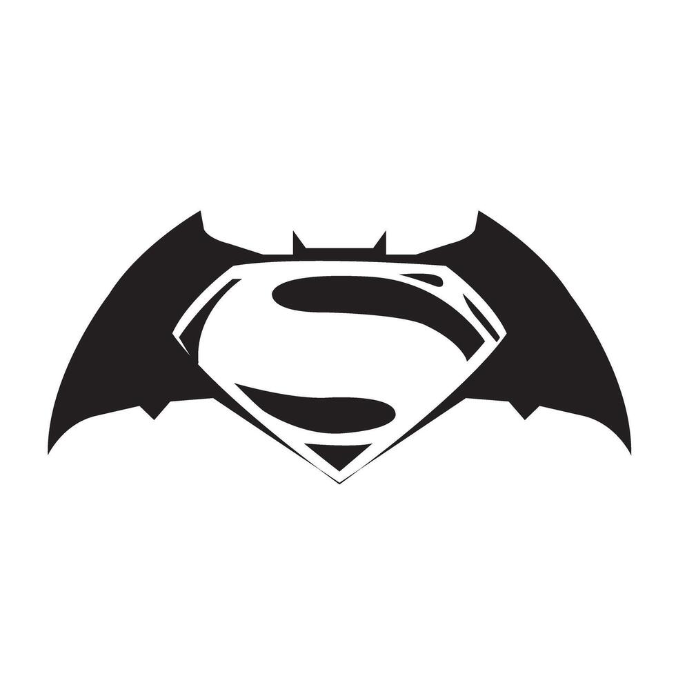 Batman logo art silhouette white background vector