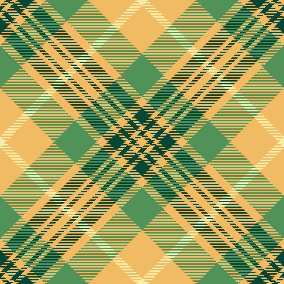 Refresh fabric background tartan, layered plaid check pattern. Professional textile texture seamless in amber and green colors. vector