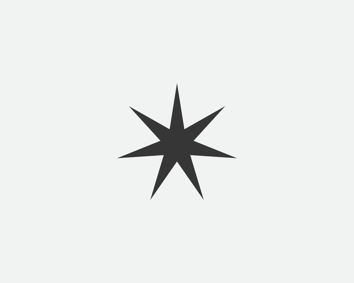 Star icon, shape. Abstract design spark sign. Black and white silhouette vector