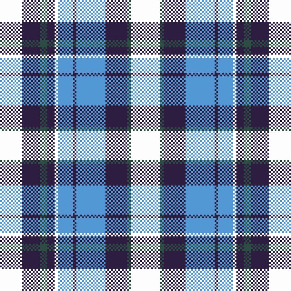Pixel background design. Modern seamless pattern plaid. Square texture fabric. Tartan scottish textile. Beauty color madras ornament. vector