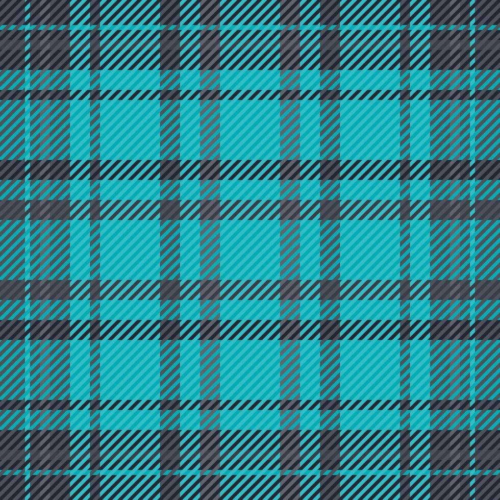 Effect textile seamless pattern, upscale background fabric plaid. Cultural check texture tartan in cyan and dark colors. vector