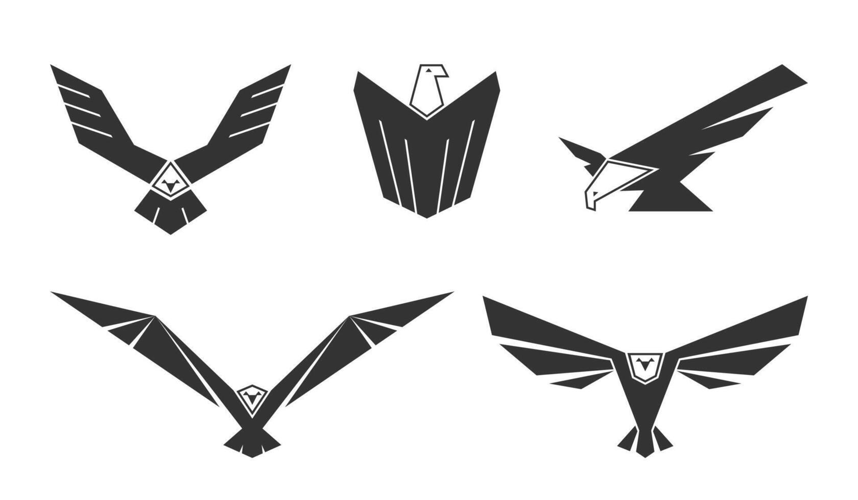Set of American bald eagles for logo. illustration. vector