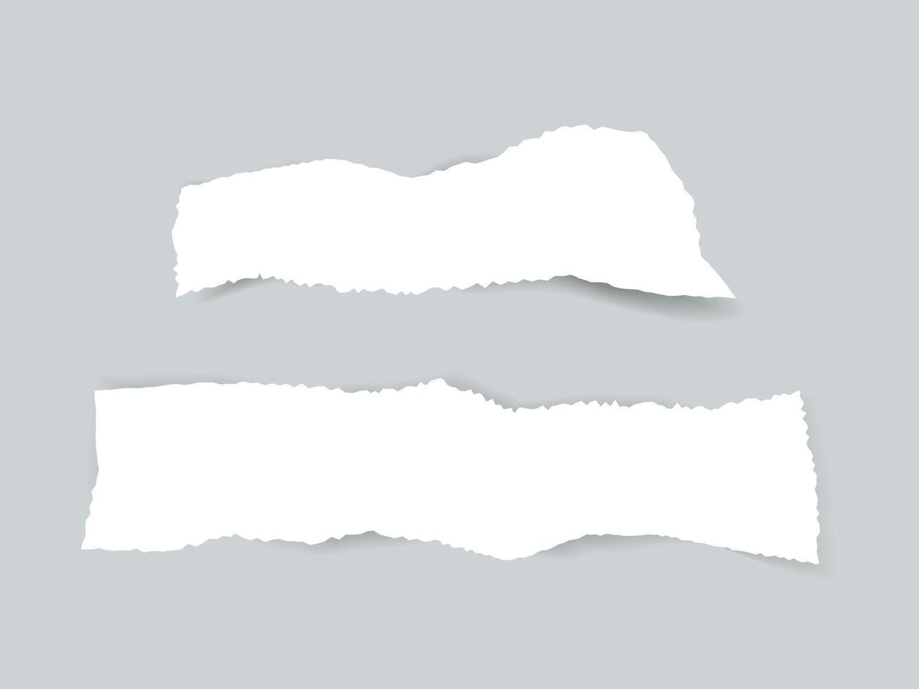 Torn edge paper illustration. Piece ripped blank with shadow. Rip white note vector
