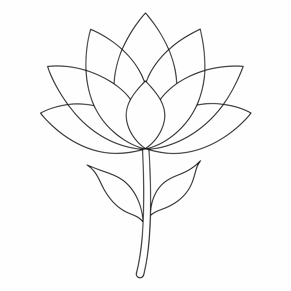 Lotus flower coloring pages vector