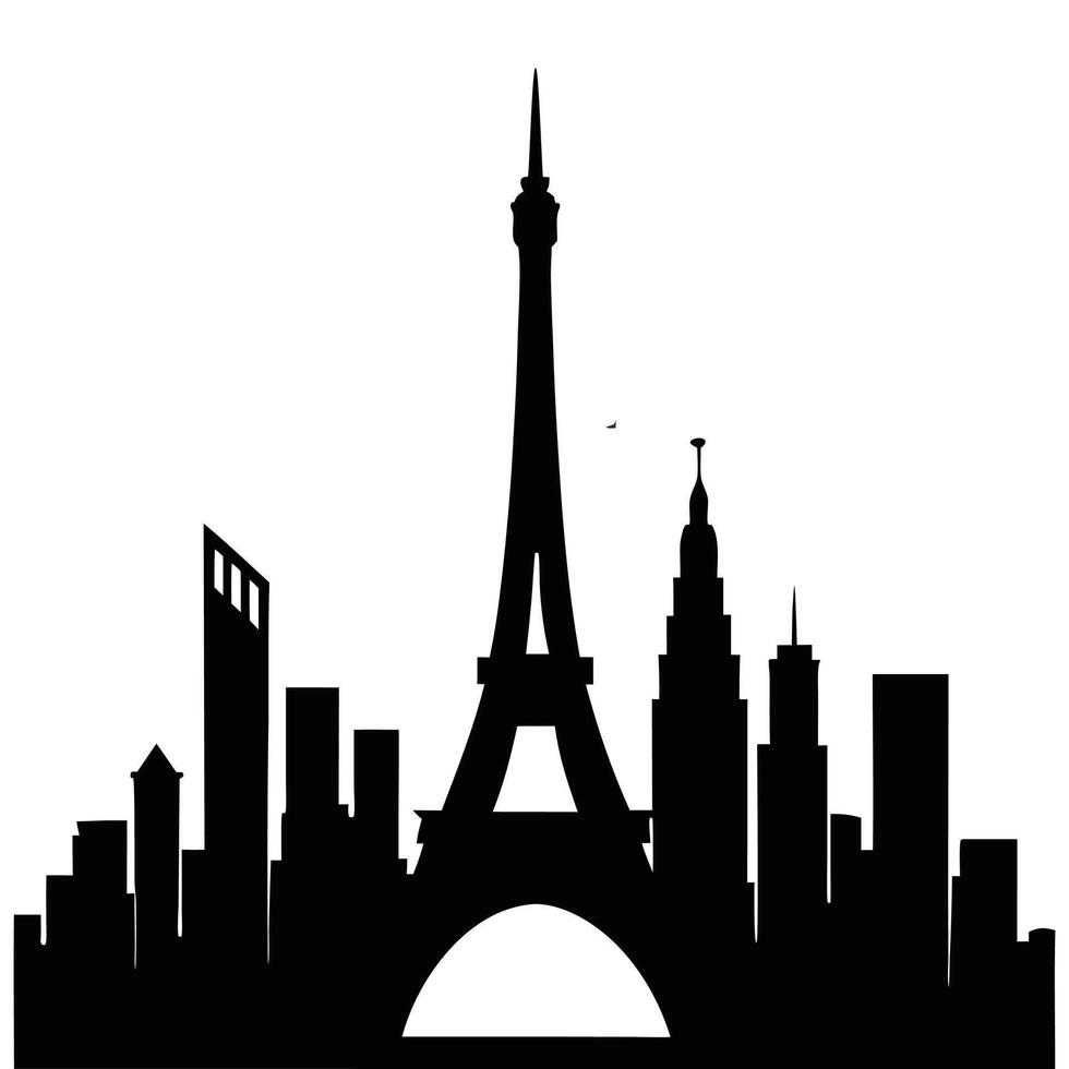 Paris skyline silhouette vector