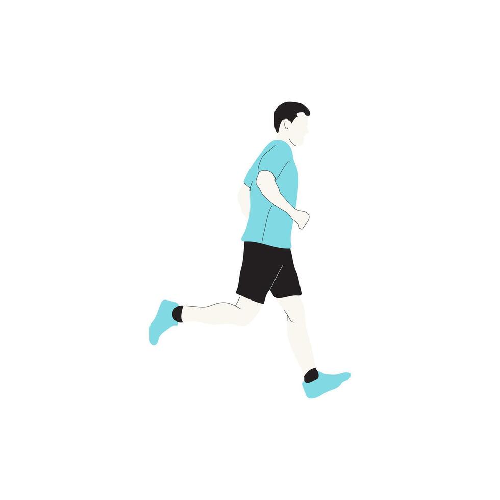 A man enjoys a healthy run outdoors. vector