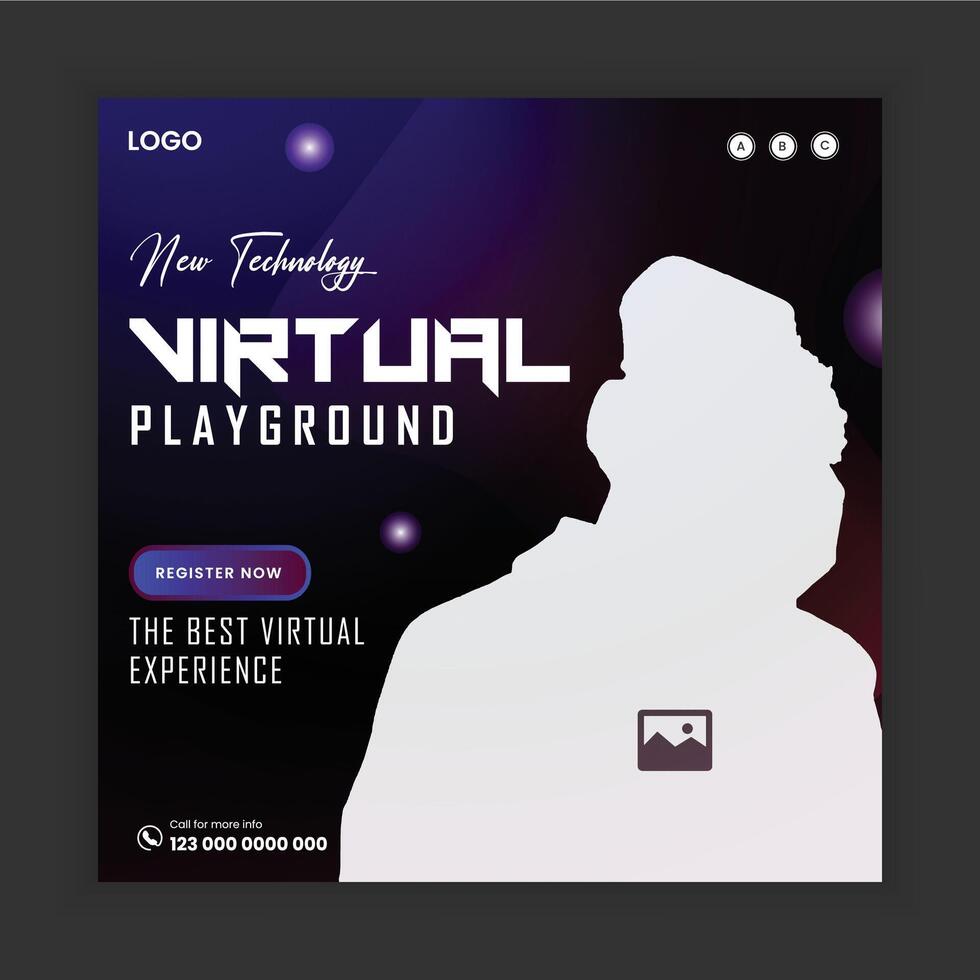 Innovative technology and artificial intelligence social media post banner template vector