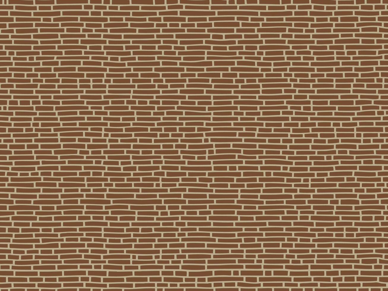 Classic and timeless brown bricks with lighter mortar lines vector