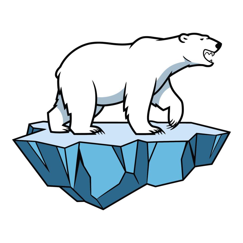 Polar Bear on Iceberg Illustration vector