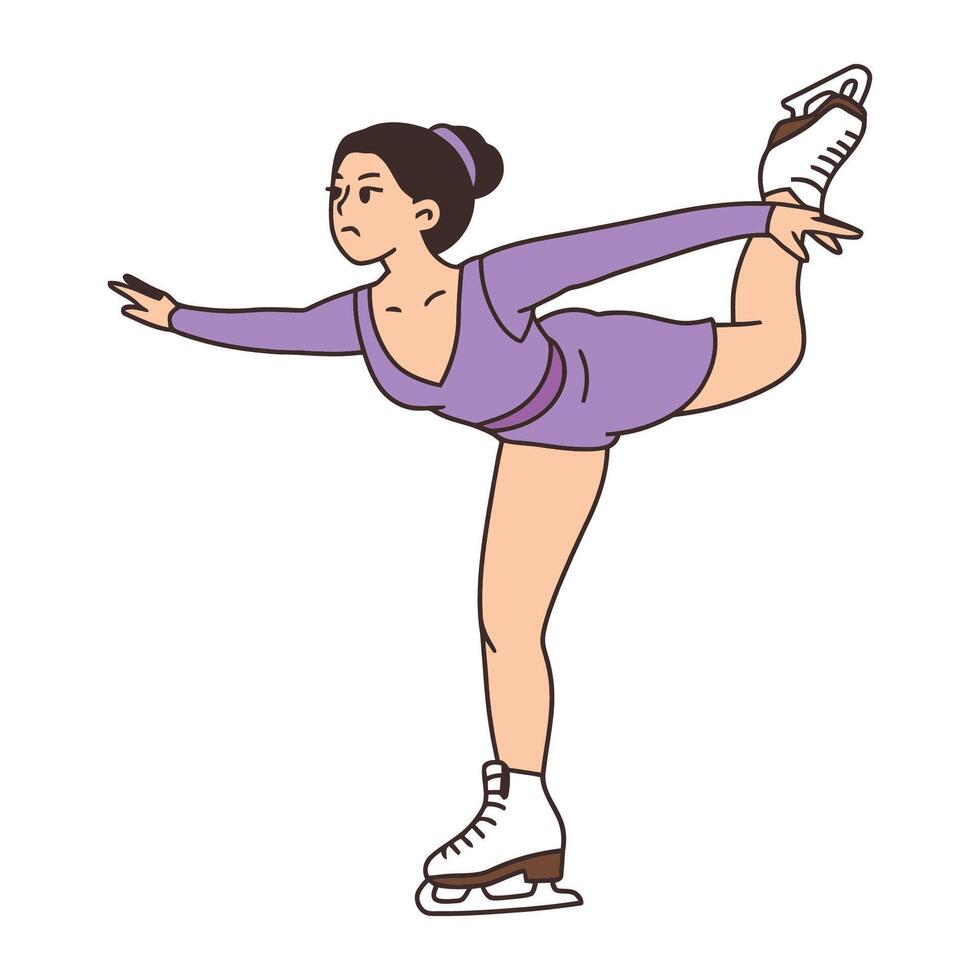 Illustration of Figure Skater in Action vector