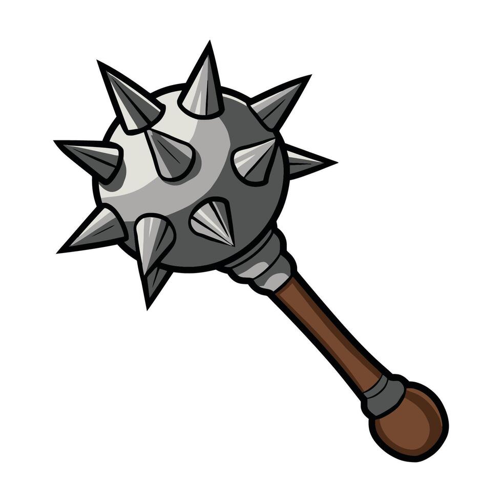 Medieval Spiked Mace Weapon Illustration vector