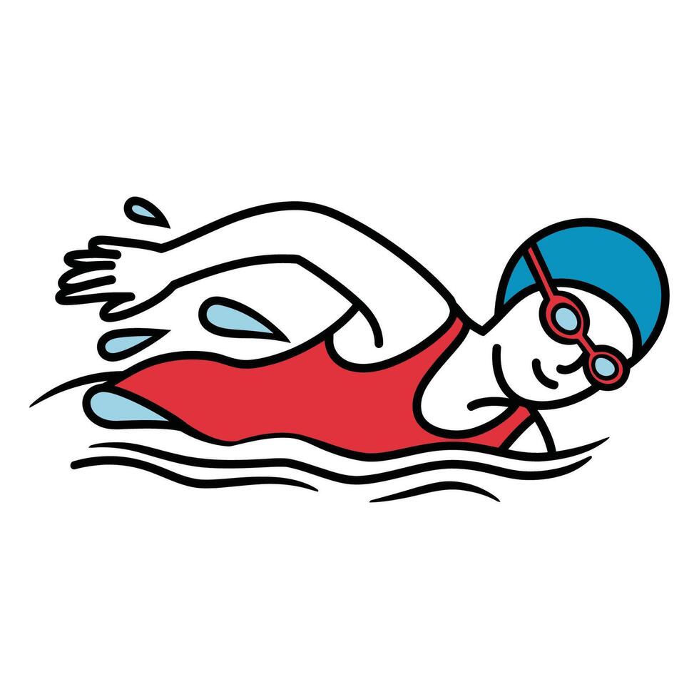 Swimmer in Action Illustration vector