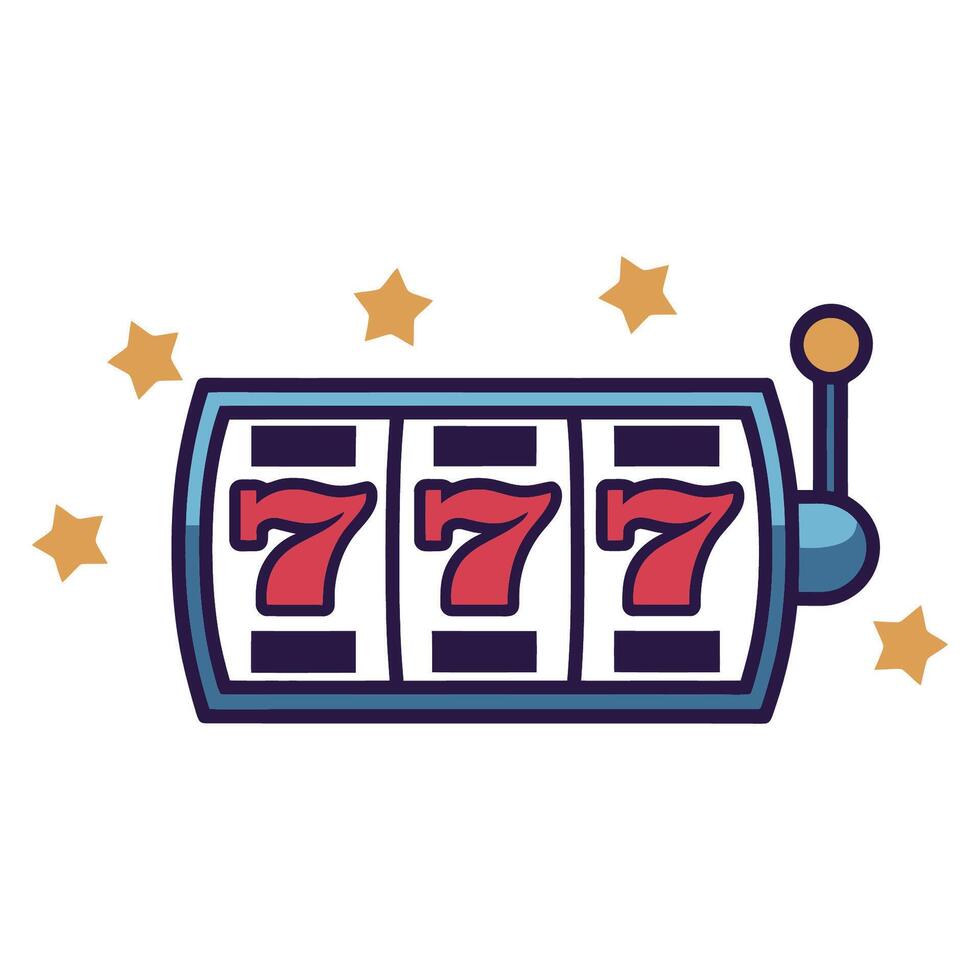 Colorful Slot Machine with Sevens Illustration vector