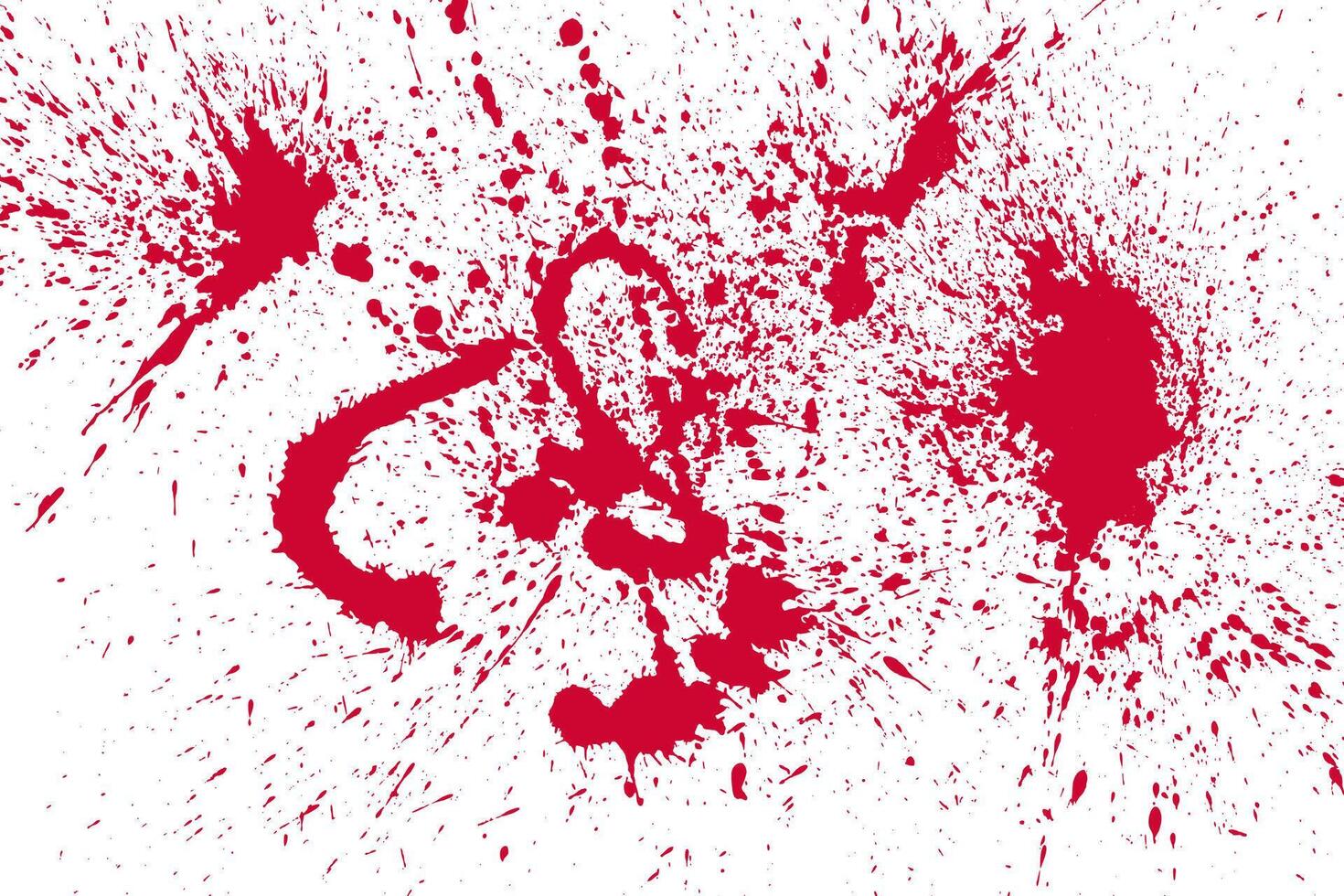 Horror Blood Splatters Sprayed Background. Red bloody drops, spray and stains on white background. Halloween, criminal and horror designs. vector
