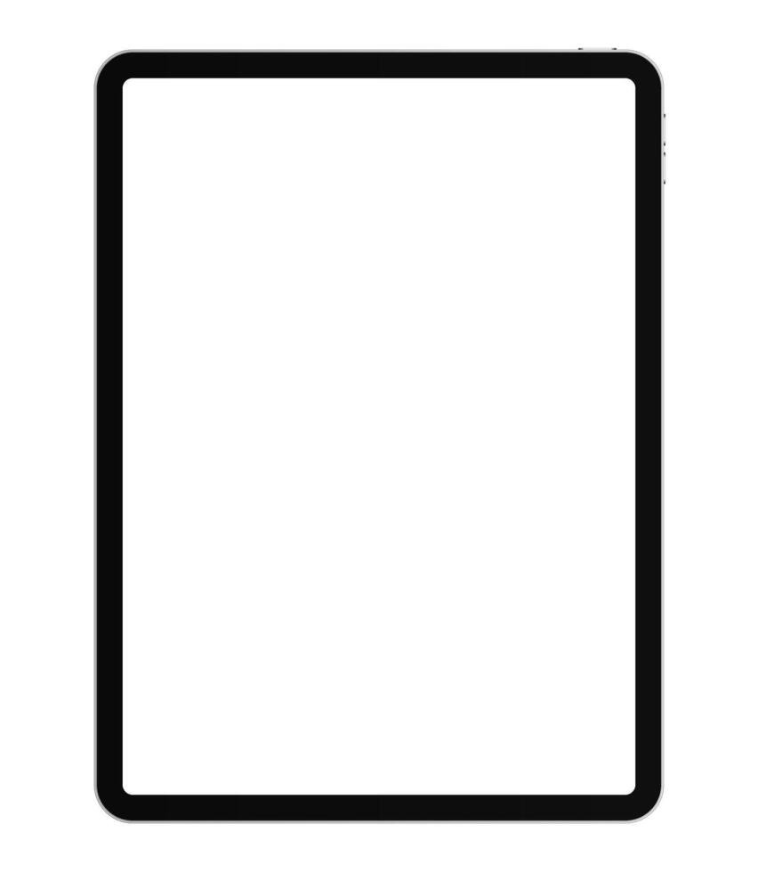 Realistic tablet device blank screen mockup template vector