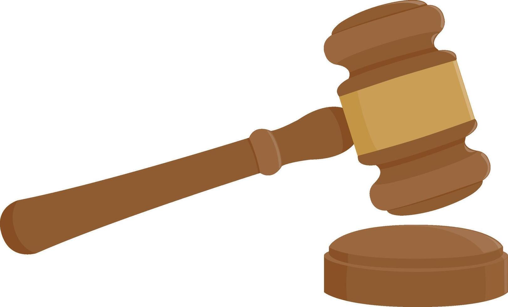 Judge gavel on white background. Symbol of law. Justice and punishment in court icon. Wooden hammer in courthouse. vector
