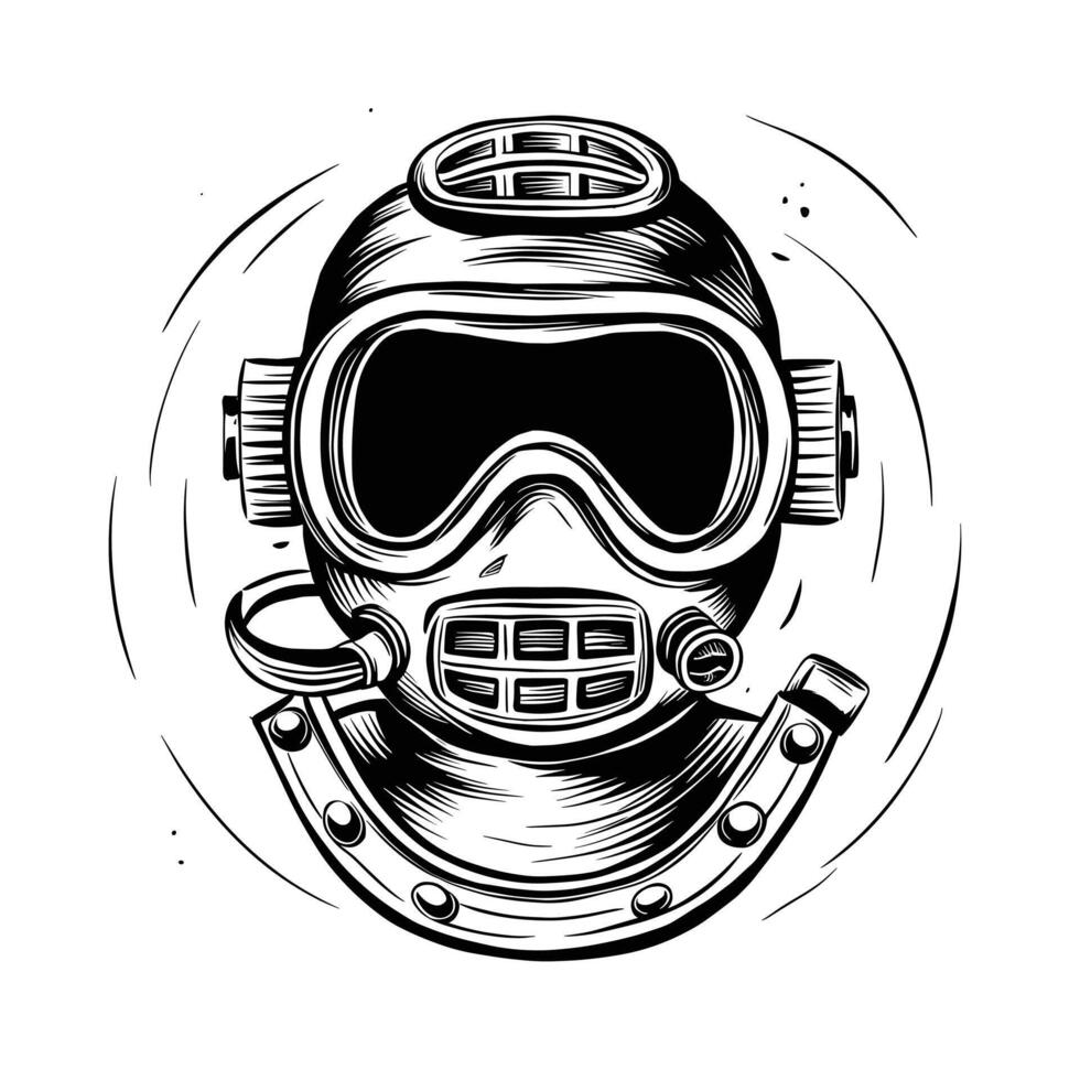 Diving helmet illustration vector