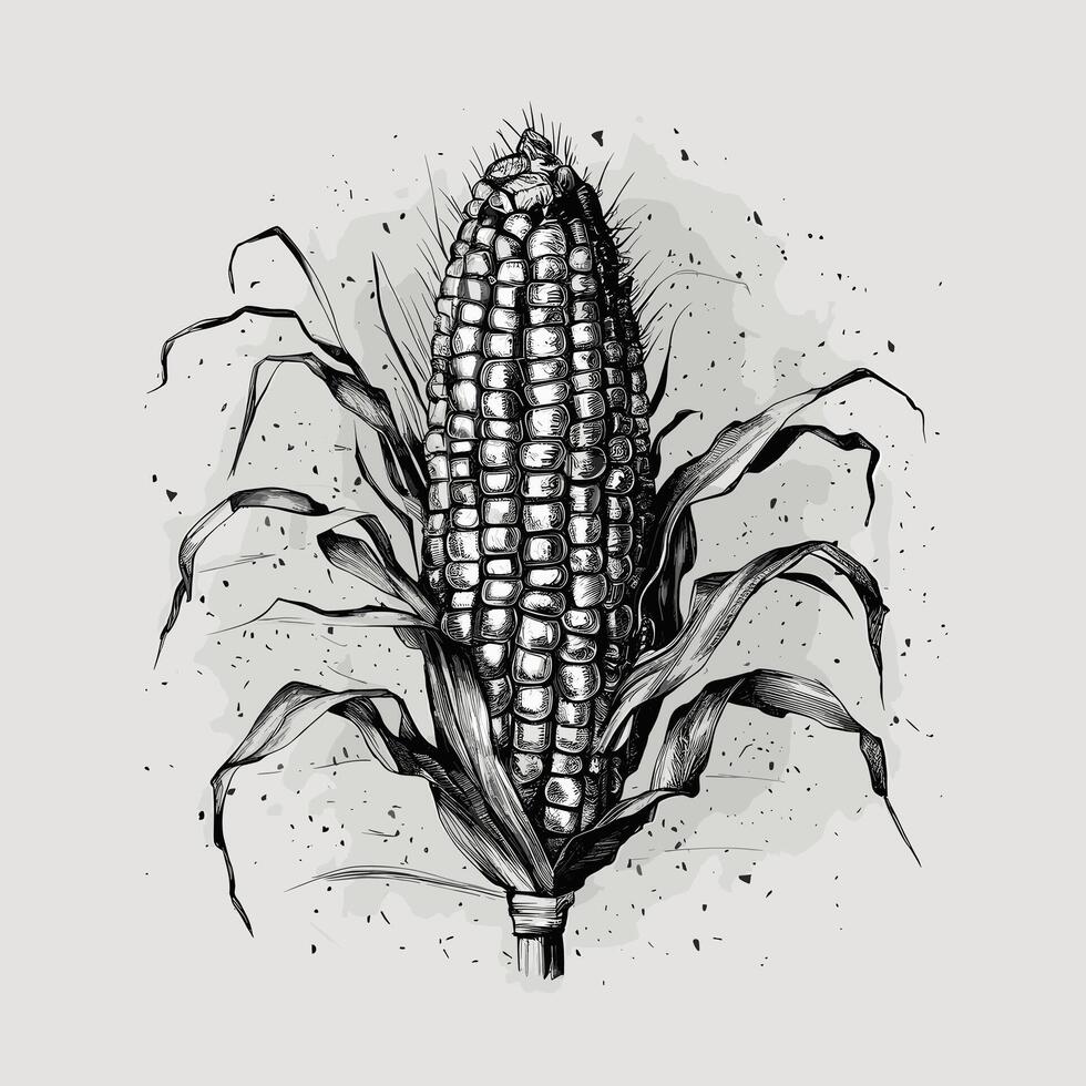 Corn on the cob illustration vector