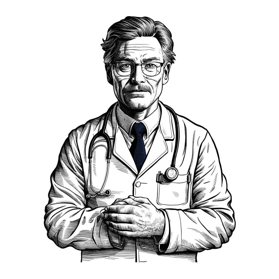 A doctor in a suit and tie vector
