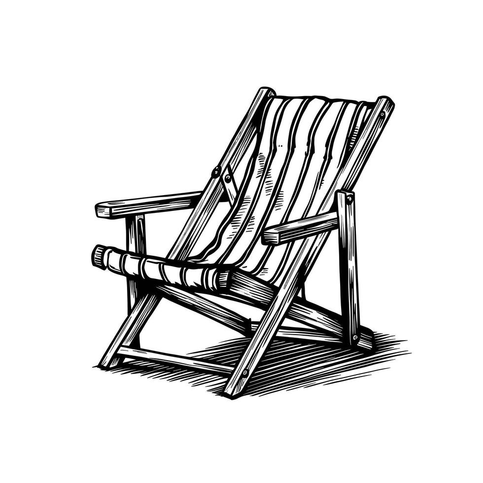 A drawing of a beach chair vector