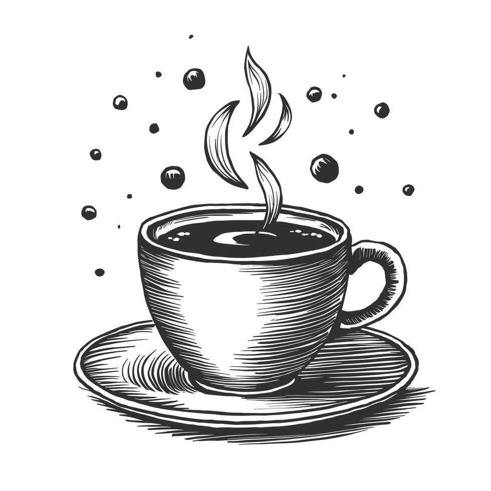 Coffee cup with steam illustration vector