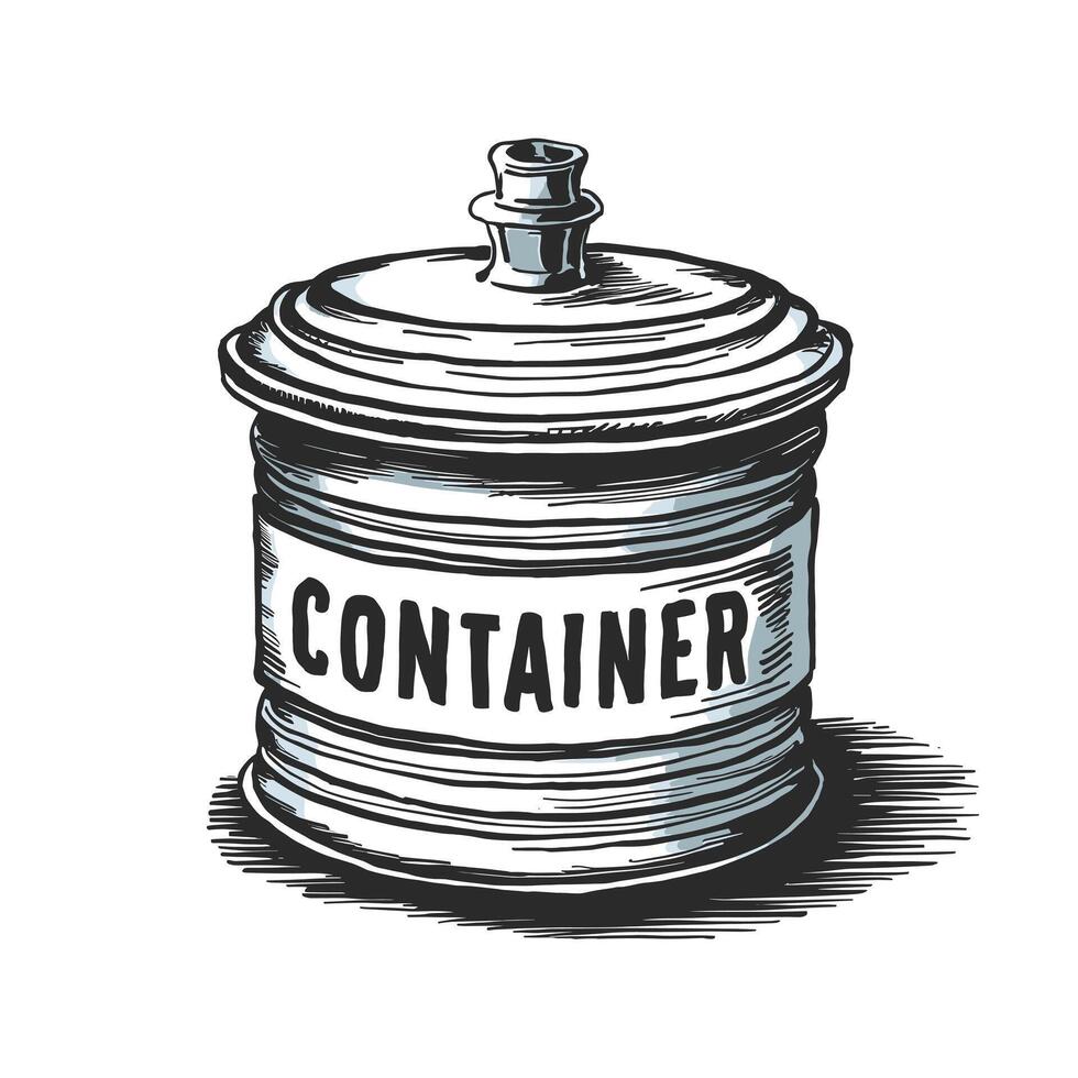 A container with the word container written on it vector
