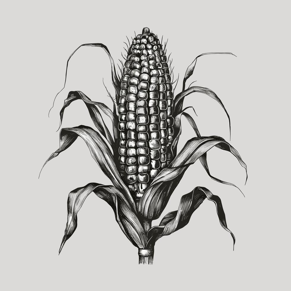 Corn on the cob illustration vector