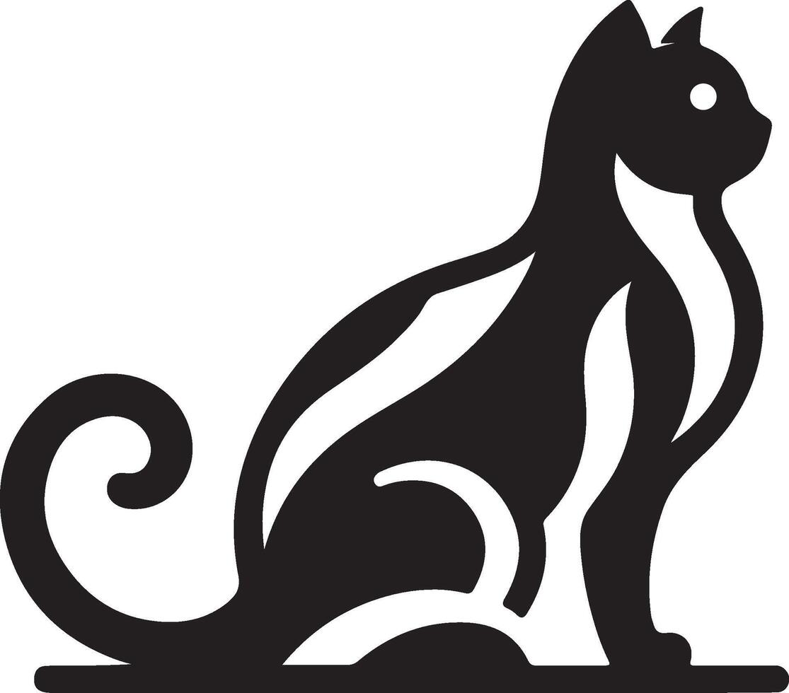 Cat, doodle, animal, silhouette, icon, design, illustration vector