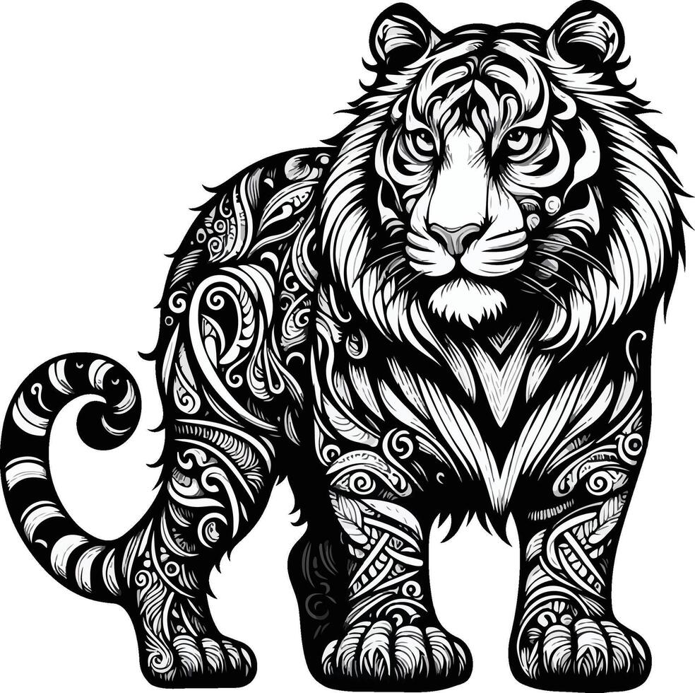 Eyes of the Predator Tiger in Focus vector