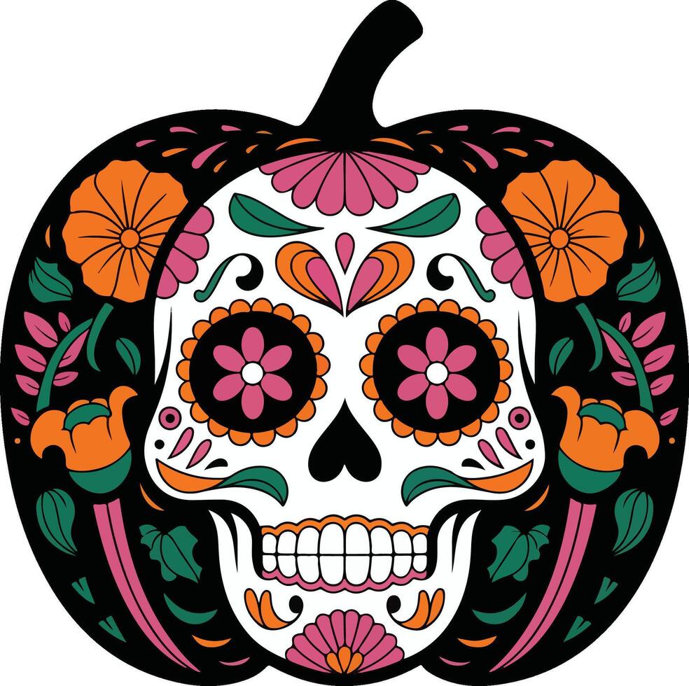 The Pumpkin and Skull Tradition Fusion vector