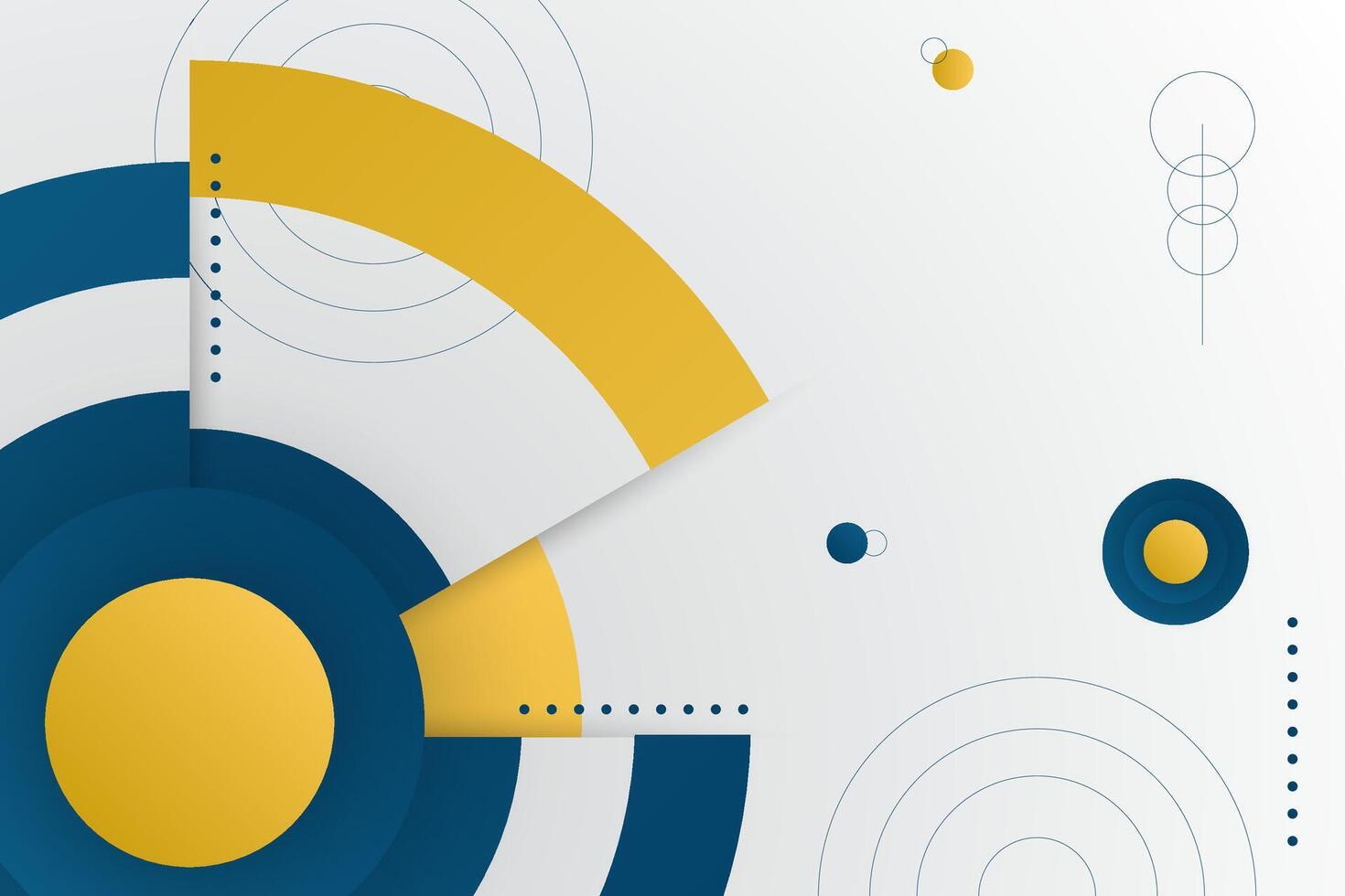 Geometric background with blue and yellow circle shapes vector