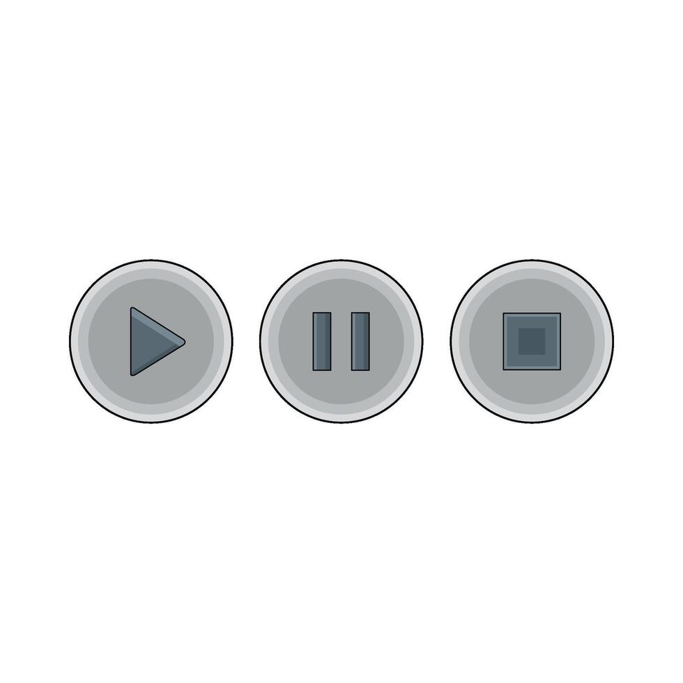 illustration of media player buttons vector