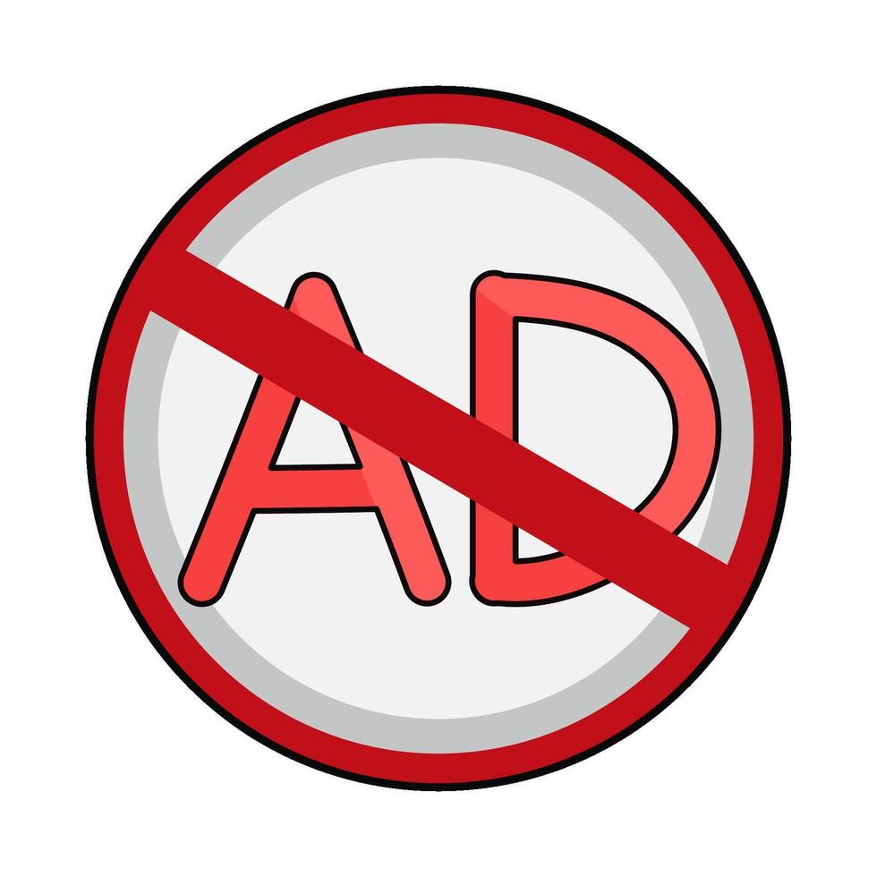 illustration of no ads vector