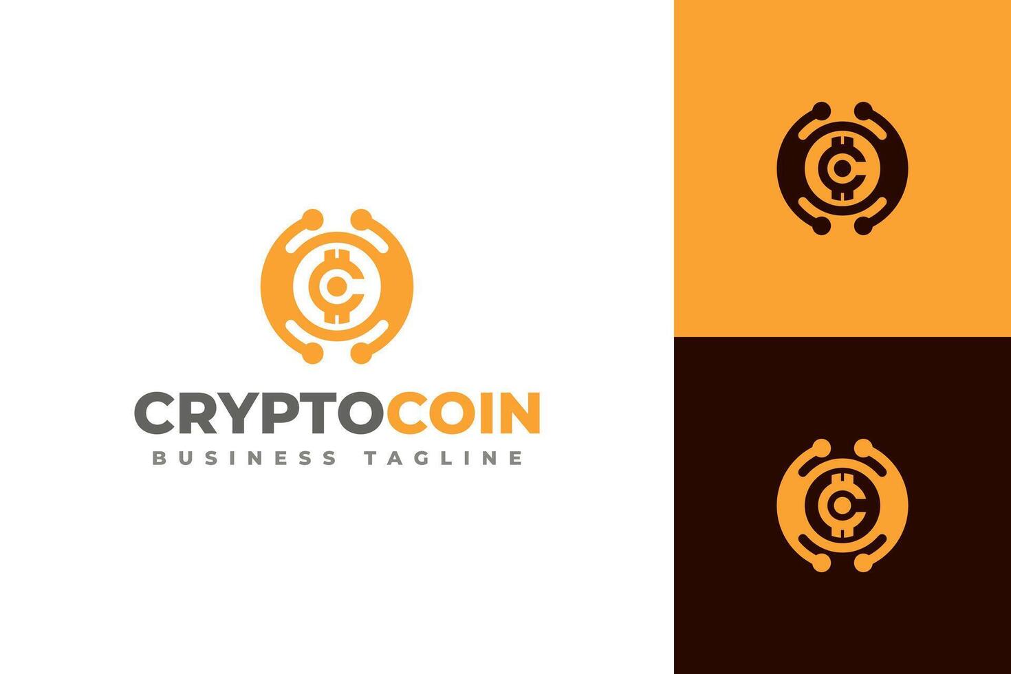 crypto coin logo design vector