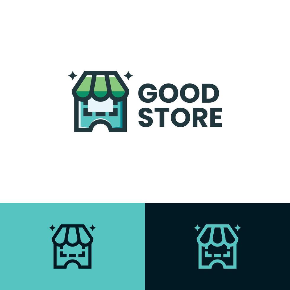 voucher store logo design vector