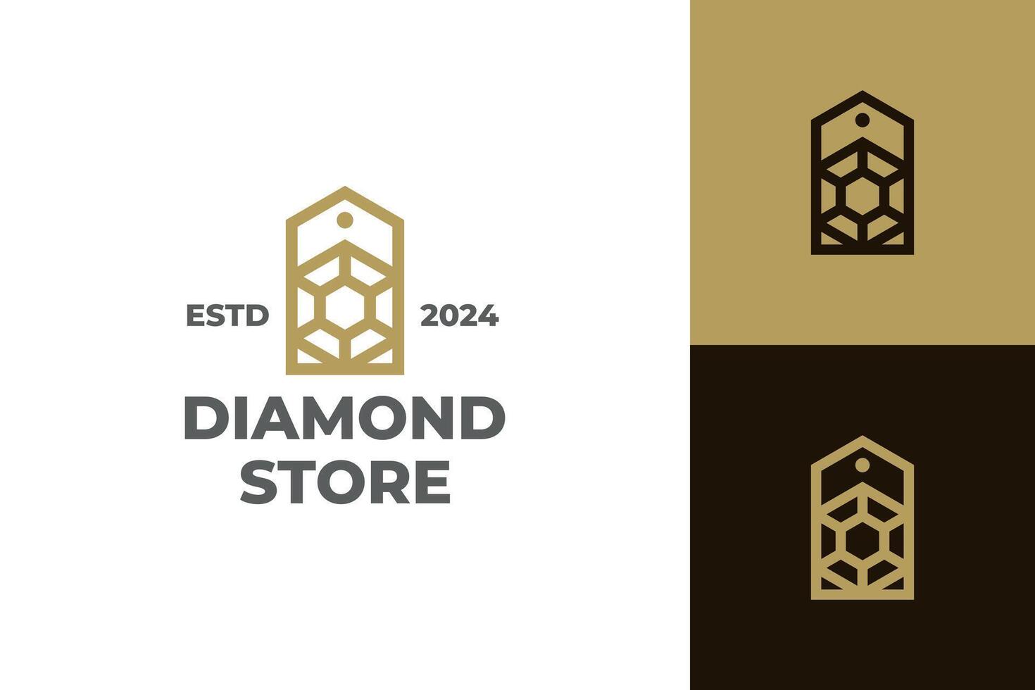 diamond store logo design vector