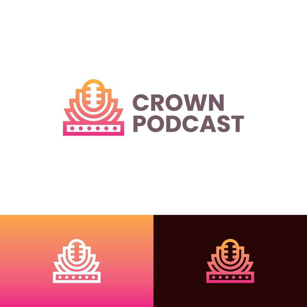 king podcast logo design vector